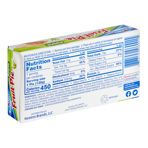 Hostess Fruit Pie Single Serve Apple Pie 4.25 oz. 48/Case