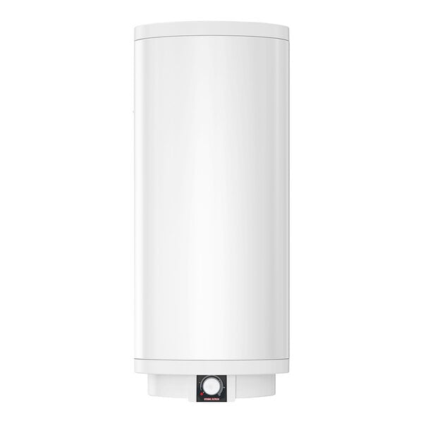 A white rectangular Stiebel Eltron wall-mounted tank water heater.