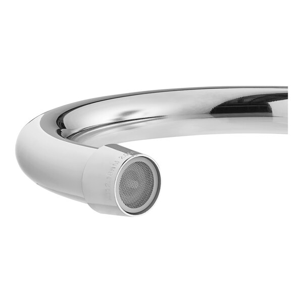 A close-up of a chrome Regency gooseneck faucet nozzle.