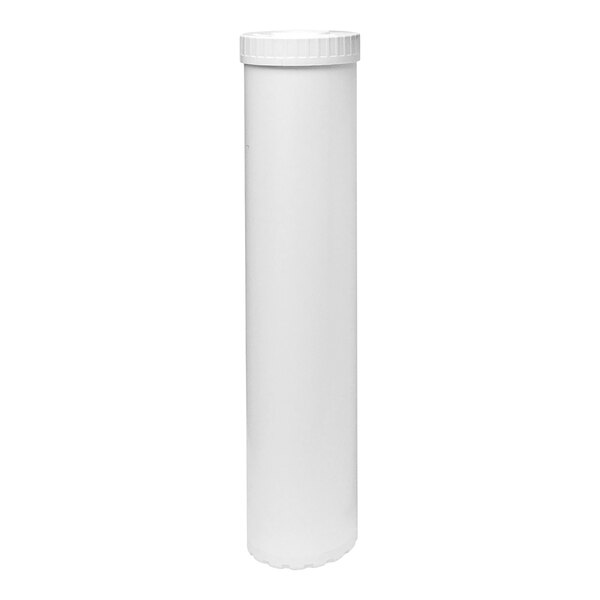 A white cylinder with a black cap.
