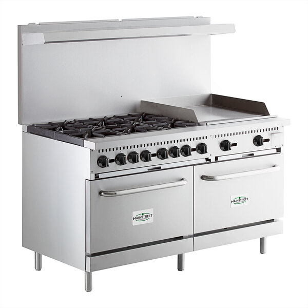 Main Street Equipment E60G24N Natural Gas 6 Burner 60" Range with 24