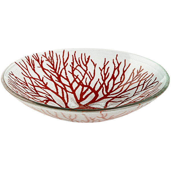 Rosseto Kalderon Radici 11" Round Red Glass Bowl 2/Set