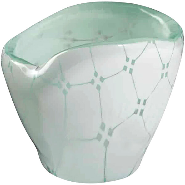 A close-up of a Rosseto Kalderon white mini glass bowl.