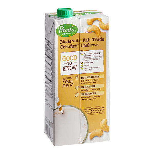 Pacific Foods Unsweetened Cashew Milk 32 fl. oz. 6/Case