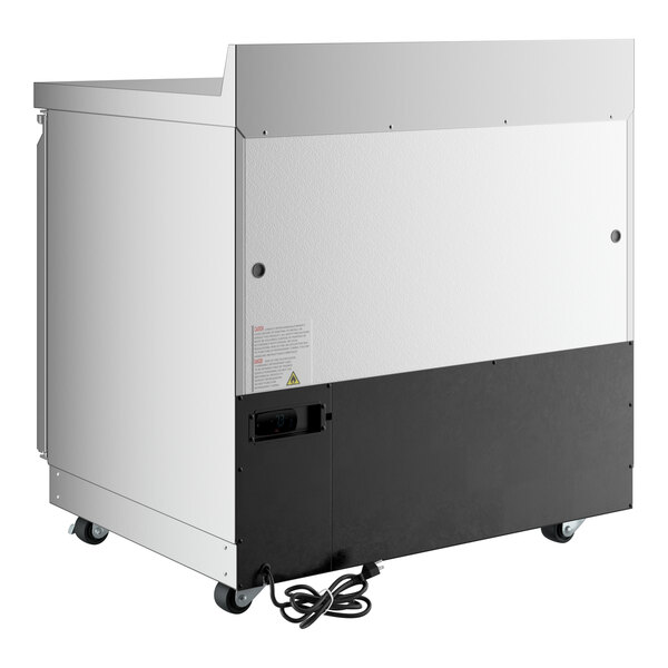 A 36-inch WiFi-enabled front breathing worktop freezer with a 3 1/2-inch backsplash and casters.