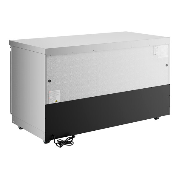 A 60-inch WiFi-enabled undercounter freezer with a front-breathing design and a two-tone metal exterior.