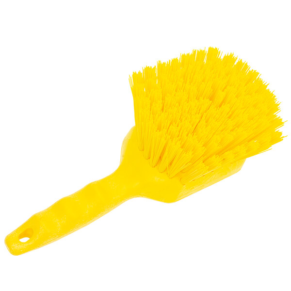 Carlisle 40541EC04 Sparta Spectrum 8" Yellow General Clean Up / Pot Scrub Brush