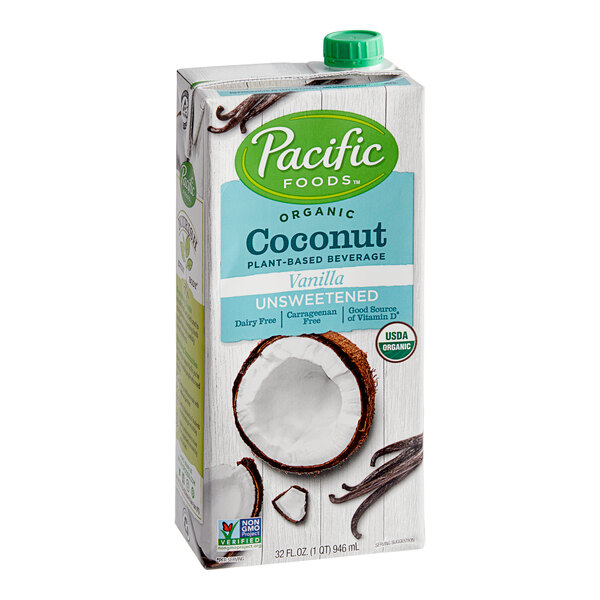 Pacific Foods Organic Unsweetened Vanilla Coconut Milk 32 fl. oz. 12/Case