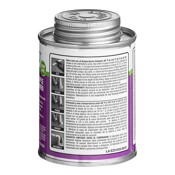 EZ Weld EZ21202N 8 oz. Purple PVC Primer