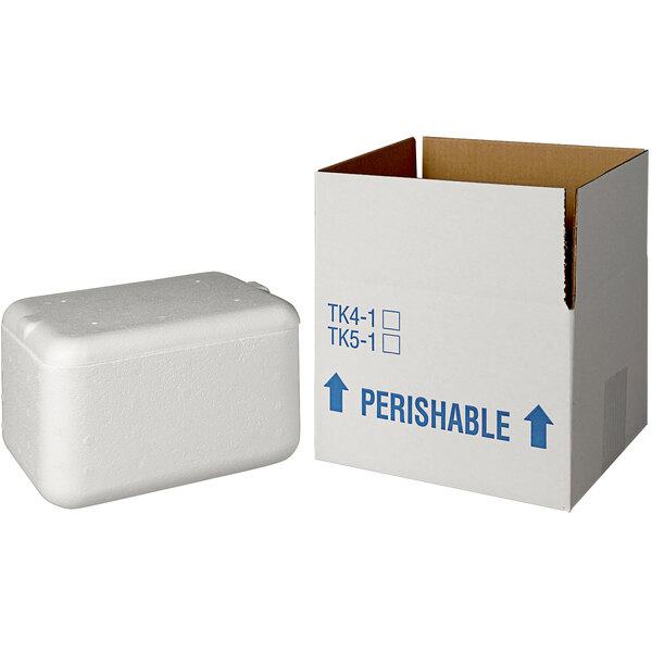 Insulated Shipping Box with Foam Cooler 7 3/4" x 5 7/8" x 4" 1 1/2