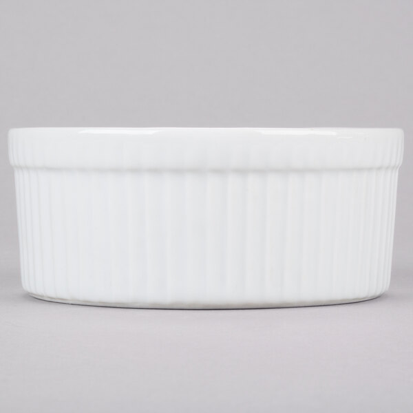 CAC SFB16 16 oz. White China Fluted Souffle Bowl 36/Case