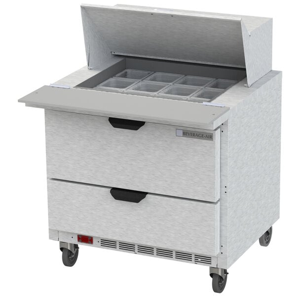 Beverage-Air SPED36HC-12M-2 36" 2 Drawer Mega Top Refrigerated Sandwich Prep Table