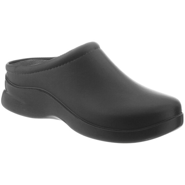 A pair of black Klogs Edge men's clogs with a rubber sole.