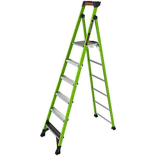 Little Giant MightyLite 8' Type 1AA Green Fiberglass Step Ladder 15408