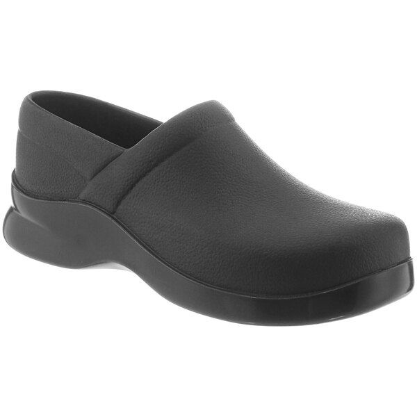 A pair of black Klogs Bistro men's clogs with a rubber sole.