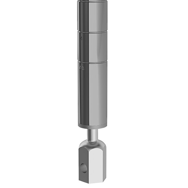 A silver metal Metro Super Erecta shelving post with a hexagon on top.