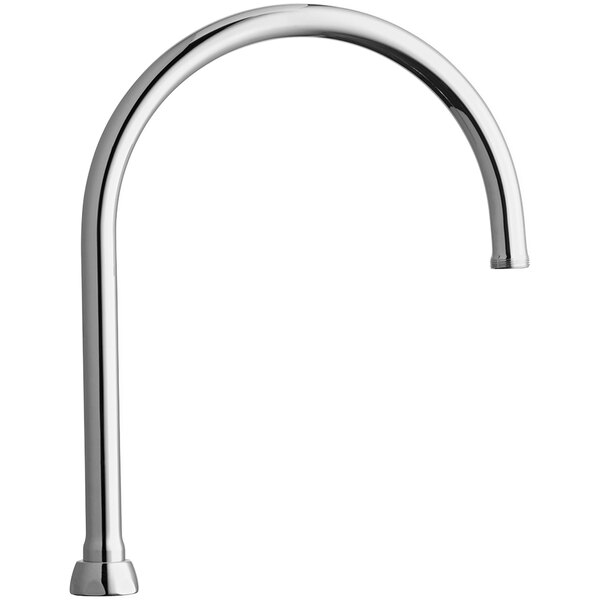 A silver Chicago Faucets gooseneck faucet with a round neck.