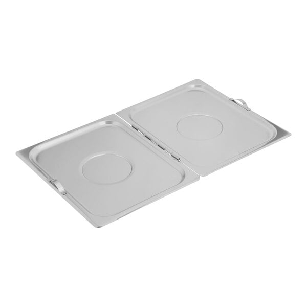Carlisle 607000H DuraPan Full Size Flat Hinged Stainless Steel Steam Table / Hotel Pan Cover - 24 Gauge