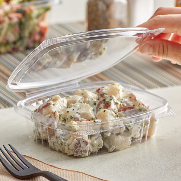 Stalk Market Rectangular Clear PLA Hinged Deli Container 8 oz. 300/Case