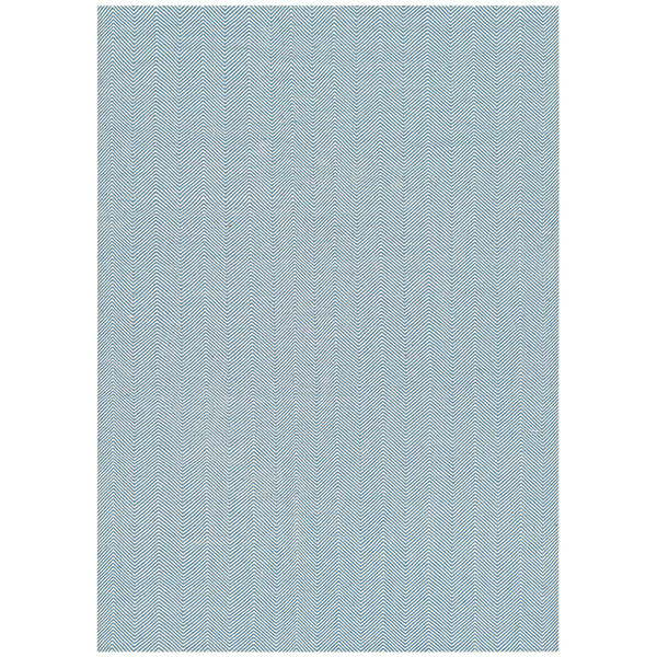 A light blue Couristan area rug with a white border.