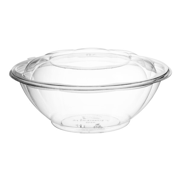 Choice 24 oz. Clear Plastic Salad Bowl with Lid 50/Pack