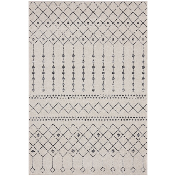 Abani Casa Collection Cream / Gray Moroccan Trellis Area Rug