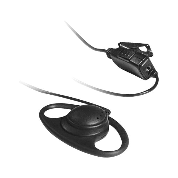 A black Kenwood ear hanger with a microphone.
