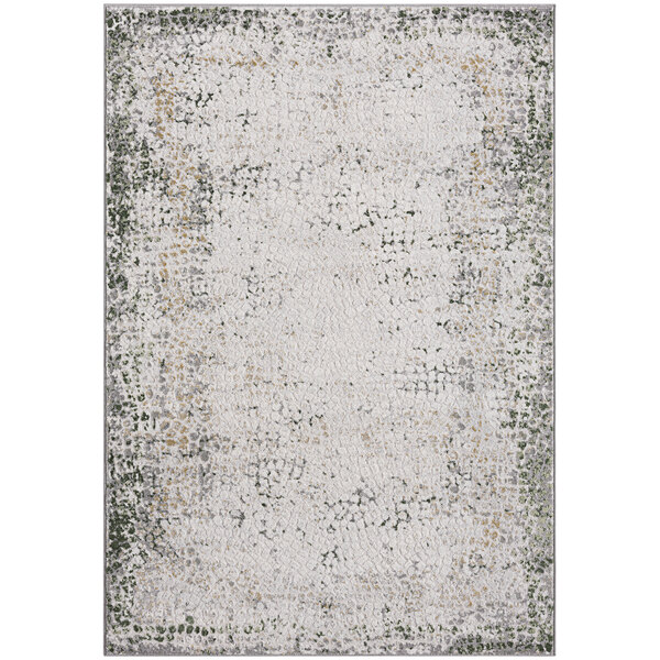 Abani Atlas Collection 6' x 9' Green / Gray Contemporary Area Rug