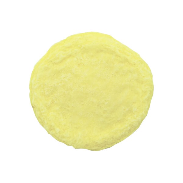 A yellow round object with white texture.
