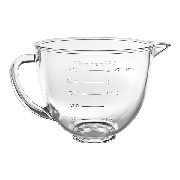 KitchenAid KSM35GB Artisan Mini 3.5 Qt. Glass Mixing Bowl with Handle and  Lid for Mini Plus Series