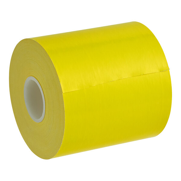 A roll of MAXStick PlusD Canary Diamond adhesive paper with a white background.