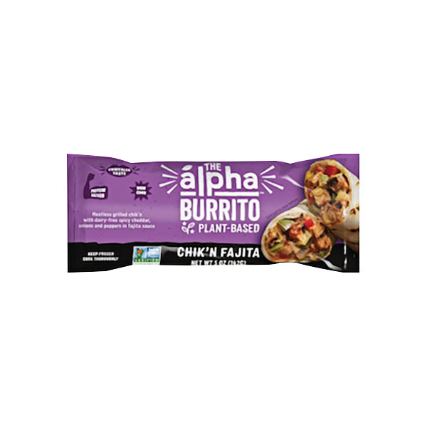 Alpha Foods PlantBased Chik'n Fajita Burrito 5 oz. 12/Case