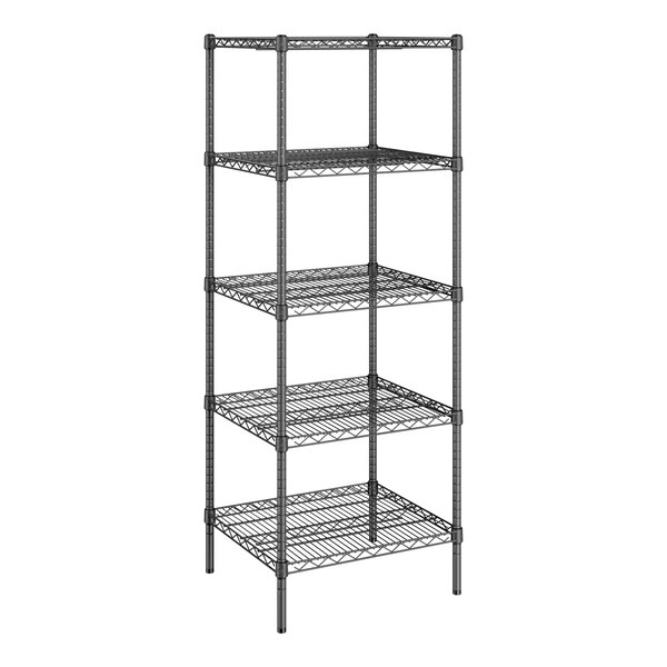 Regency 21" Wide NSF Black Epoxy 5Shelf Kit with 64" Posts