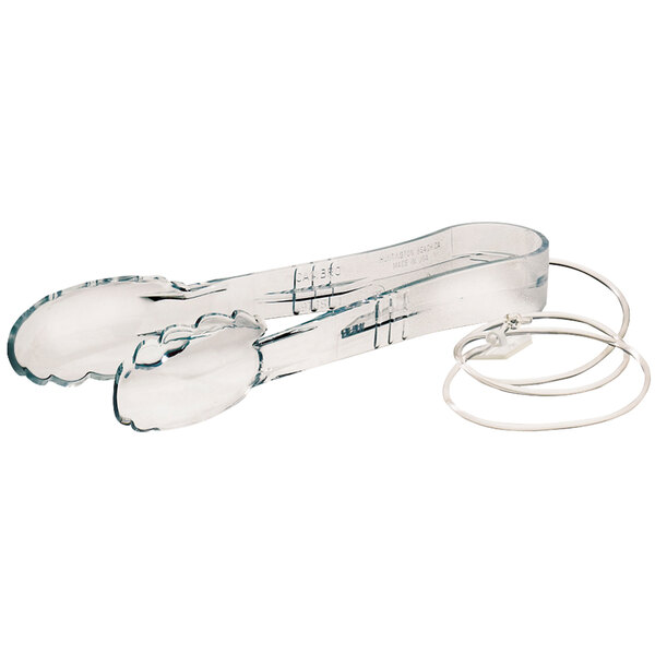 Cal-Mil 267 9" Clear Tongs with Tether