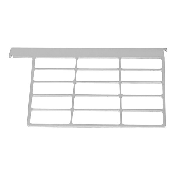 A white plastic rectangular grid with holes.