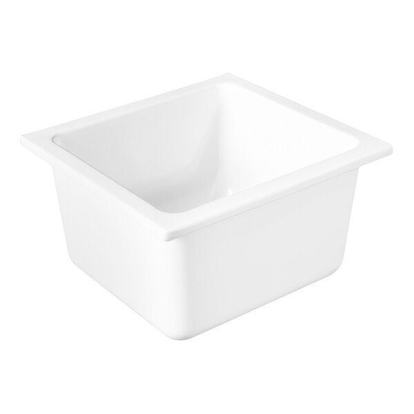 An Elite Global Solutions white square food pan.