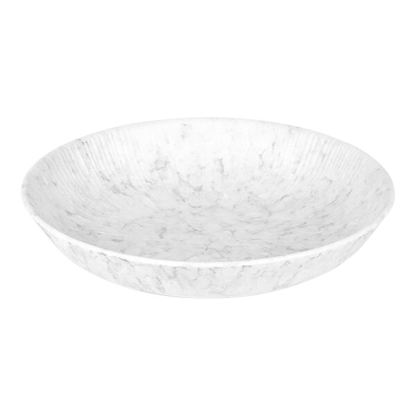 A white bowl with a marble texture.