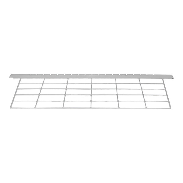 A white metal grid with rectangular shapes on a white background.