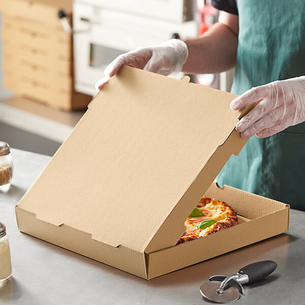 Kraft Paper Mini Pizza Box - 3 1/2 x 3 1/2 x 3/4 - 100 count box