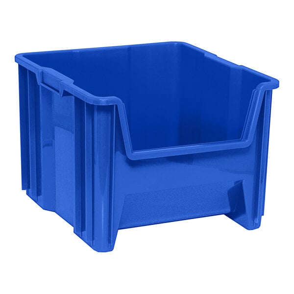 A blue plastic Quantum Giant Stacking Container.