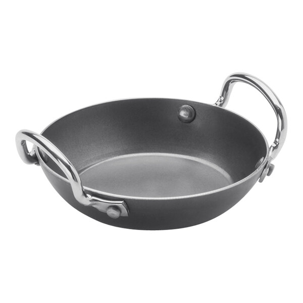 American Metalcraft 4 3/4" Black Carbon Steel Paella Pan BSPP4