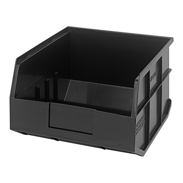 Quantum 12" x 11" x 7" Black Stackable Shelf Bin SSB425BK