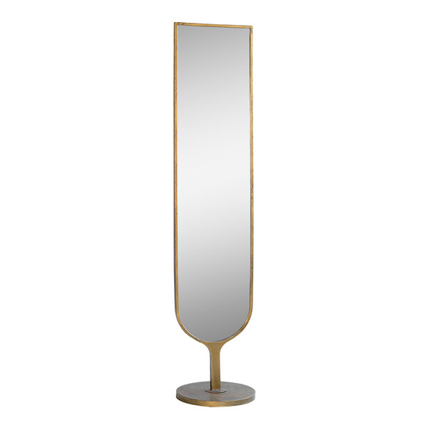 Kalalou 13 x 67 Antique Brass Floor Mirror with Stand