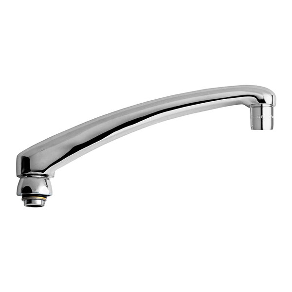 A Chicago Faucets chrome L-type swing spout with a chrome handle.