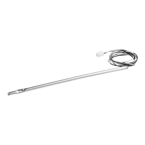 A long metal rod with a wire attached to the end.