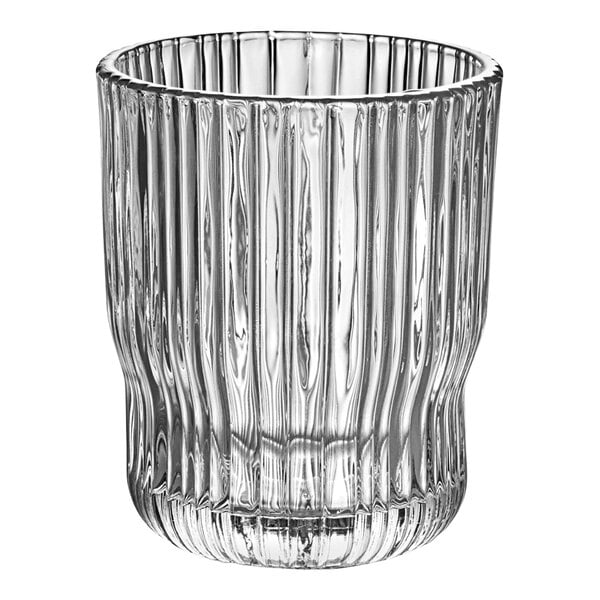A WMF clear glass tumbler with a ribbed design.