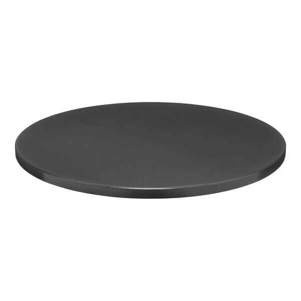 A Perfect Tables 48" round hammertone anthracite table top on a white background.