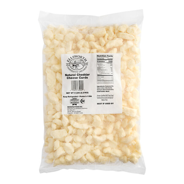 Ellsworth Cooperative Creamery Natural White Cheddar Cheese Curds 5 lb