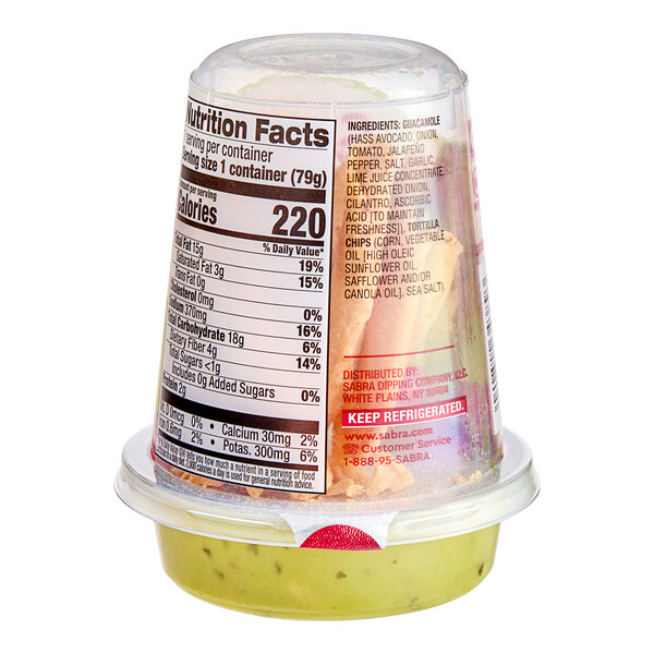 Sabra Snackers Guacamole and Rolled Tortilla Chips 2.8 oz. 12/Case