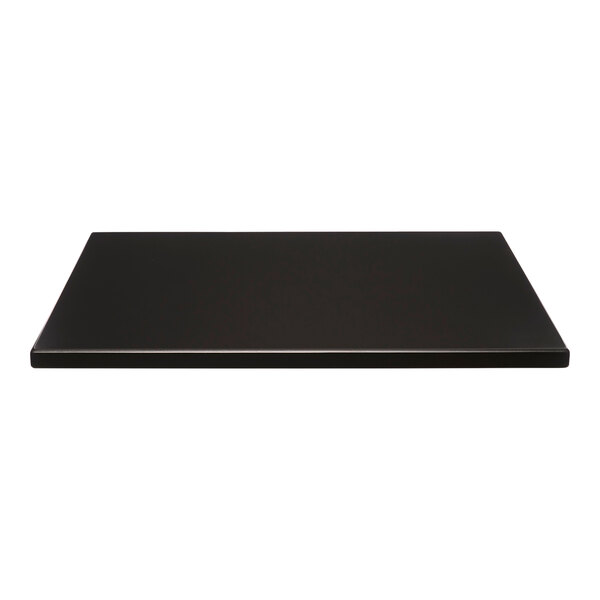 A Perfect Tables black rectangular table top with a white border.